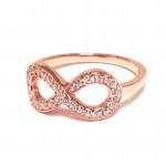 Infinity Ring-Rose Gold Over Sterli..