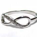 Infinity Ring-rhodium Over Sterling Silver Ring..