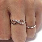Infinity Ring-rhodium Over Sterling Silver Ring..