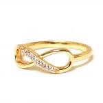 Infinity Ring-14 Kt Gold Over Sterling Silver Ring..