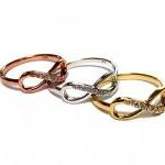 Infinity Ring-14 Kt Gold Over Sterling Silver Ring..