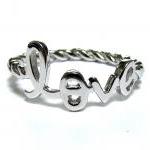 Love Ring-script Letter Love Ring With Rope Band..
