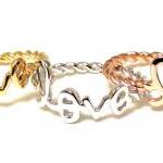 Love Ring-script Letter Love Ring With Rope Band..