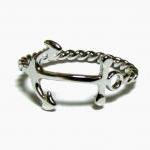 Anchor Ring-rhodium Over 925 Sterling Silver With..