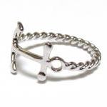 Anchor Ring-rhodium Over 925 Sterling Silver With..