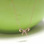 Adorable Infinity Bow Necklace In Rose Gold Over..