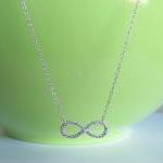 Cz Infinity Necklace-rhodium Over 925 Sterling..