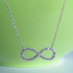 Cz Infinity Necklace-rhodium Over 925 Sterling..