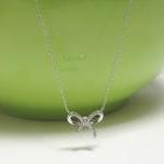 Adorable Infinity Bow Necklace In Rhodium Over..