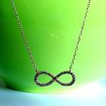 Cz Infinity Necklace-rose Gold Over 925 Sterling..