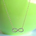 Cz Infinity Necklace-14 Kt Gold Over 925 Sterling..