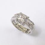 Bague Saphir Noir Cristal – Plaqué Rhodium Jaune – Taille 7.5 – Zirconium Cubique – Neuf Avec étiquettes