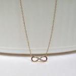 Infinity Necklace-petite 14 Kt Gold Over 925..