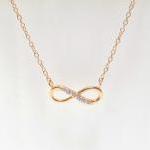 Infinity Necklace-petite 14 Kt Gold Over 925..