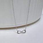 Infinity Necklace-petite Rhodium Over 925 Sterling..