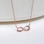 Infinity Necklace-petite Rose Gold Over 925..