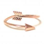 Arrow Ring - Rose Gold over Sterling Silver Arrow Ring in size 5