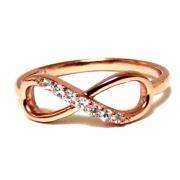 Infinity Ring-Rose Gold Over Sterling Silver Ring With Cubic Zirconia Size 5,6,7,8,9