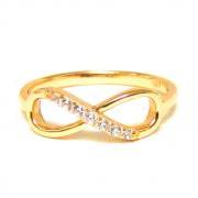 Infinity Ring-14 Kt Gold Over Sterling Silver Ring With Cubic Zirconia-Size 6