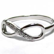 Infinity Ring-Rhodium Over Sterling Silver Ring With Cubic Zirconia Size 6