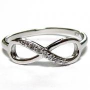 Infinity Ring-Rhodium Over Sterling Silver Ring With Cubic Zirconia Size 8