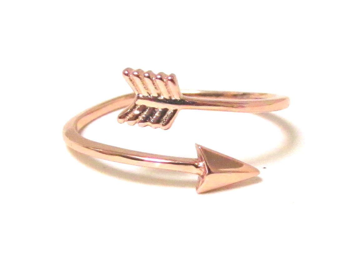 Arrow Ring - Rose Gold Over Sterling Silver Arrow Ring In Size 5